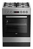 Beko Standherd mit Gaskochfeld 60cm Edelstahl elektro Backofen Grill Umluft...