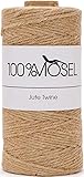 100% Mosel Jutekordel, in Naturbraun (2 mm x 100 m), nachhaltige Schnur aus...