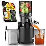 LEBENLANG Entsafter Slow Juicer - Inkl. Rezeptbuch & Große 130mm Öffnung...