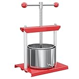 Wiltec Obstpresse 3L Weinpresse aus Stahl Edelstahlkorb Fruchtpresse mit...