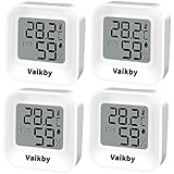 Hygrometer Thermometer Innen Digital Vaikby 4 Stück-...
