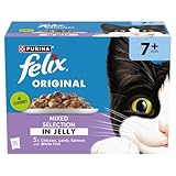 FELIX Original Senior 7+ Gemischte Auswahl in Gelee Katzenfutter Nassfutter...