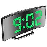 Digitaler Wecker, 7 'LED Spiegelbildschirm Wecker Am Bett, Schlummermodus,...