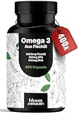 Omega 3 Kapseln Hochdosiert - 400 Kapseln mit 2000mg - EPA 360mg & DHA...
