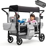 Sekey Bollerwagen Kinder Zwillingsmodus, Bollerwagen Faltbar mit Dach 2...
