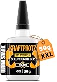 50 g 3D DRUCK Sekundenkleber extra stark - Inkl. Anti-Austrocknung-Spitze -...