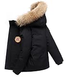FM2018XSL Unisex Daunenjacke mit Pelz für Männer Wintermantel für Frauen...
