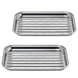 GOURMEO BBQ Grillschalen 2er Set - Edelstahl Grillkorb Gemüse -...