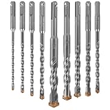 TOSAVGA SDS Plus Bohrer Set, 9 Stück Profi Betonbohrer Set Hammerbohrer...