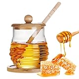 Dzmuero Honigglas, Honigspender, 250 ml Honigtopf mit Löffel, Honigglas...