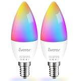 E14 Led Alexa Lampe,5W 500lm C37 Wlan Smart Home GlüHbirne E14 Warmweiß &...