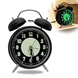 Idota Leuchtende Wecker, Lautloser Wecker Analog Ohne Ticken Retro...