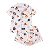 Generisch Halloween Schlafanzug Damen Hausanzug Mit Skelett Kürbisse Druck...