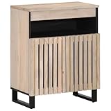 WEMYUFURN Industrie Sideboard aus Stahl und Mangoholz mit 2 Schubfächern,...