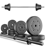 TREX SPORT Langhantel Set 28 kg | Hantelset mit Langhantelstange 150 cm und...