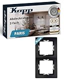 Kopp PARIS 2-fach Abdeckrahmen in Matt-Schwarz - 8,3 x 15,4 cm - Rahmen...