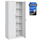 SONGMICS Aktenschrank, Mehrzweckschrank, Stahl-Aufbewahrungsschrank, 5...