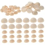 CORHAD 200 Stück Naturbelassene Halbrunde Holzperlen Unbehandelte...