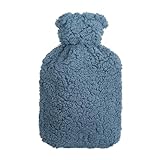 Premium Wärmflasche 2 Liter Naturgummi mit kuschligem Teddy Bezug mit...