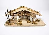 Deko Shop Weihnachtskrippe W20 aus Holz Krippe Weihnachtskrippen Stall...