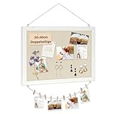 DOLLAR BOSS Pinnwand Kork mit Leinen 30×40CM Korkwand Pinnwand Klein,...