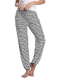 Nieery Pyjamahose Damen Baumwolle Schlafanzughose Lang Jogginghose...