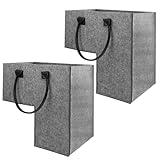 2 Stück Treppenkorb Stufenkorb, Treppentasche Grau Treppenkorb mit Griff...