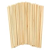 100 Stück Holzstäbe Rundholz Holzstäbe Zum Basteln Bambus...