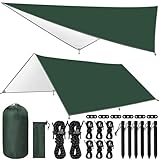 TEWWCEO Zeltplane 3x3m,Camping Zeltplane,Zeltplane für Hängematte,Tarp...