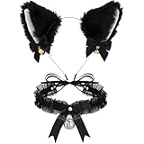 Meleager Katzenohren Haarreif, Cat Ears Haarschmuck mit Glöckchen...