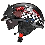 Retro-Motorradhelm Im Deutschen Stil, Jethelm Mit Sonnenblende ECE 22.06...