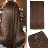Silk-co Haarverlängerung mit Gummiband, Glatte Extensions mit unsichtbare...