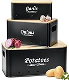 NIKYJM Kartoffel Aufbewahrungsbox 3er Set Potato Storage Küche...