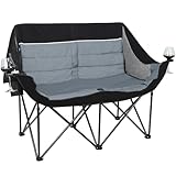 XGEAR Portal Campingstuhl faltbar 2 Personen Doppel Klappstuhl Camping...