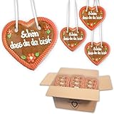 20 Stück Lebkuchenherzen 'Schön, dass du da bist' Spruch ca.16cm,...