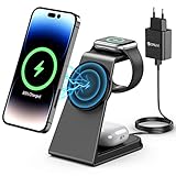 Wireless Charger,3 in 1 Magsafe Ladestation 15W Kabelloses Ladegerät...