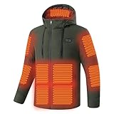 Battnot Beheizbare Jacke Herren mit kapuze,Warme Pufferjacke Damen mit 15...