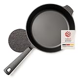 STUR® Gusseisenpfanne Induktion 28 cm - Cast Iron Pan für alle Herdarten...