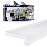 TJ Fensterbank Außen I 50 mm x 600 mm I Weiß RAL 9016 I hochwertiges...