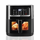 Heißluftfritteuse Air fryer mit Sichtfenster, Emphsism Airfryer XXL 7L...