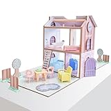 KidKraft Play & Store Cottage Puppenhaus aus Holz mit Möbeln und Zubehör...