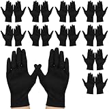ZYNERY 11 Paar Baumwollhandschuhe schwarz, Handschuhe Weich...