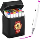 YAWAHOME Alkohol Marker 24 Set - Alcohol Markers Twin Tip Colouring Marker...