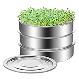GWCYMYD Kresse Anzuchtschalen Edelstahl Zweistöckig Stapelbar...