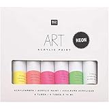 Rico Design Art Künstler Acrylfarben-Set Neon - 6 Farben je 12 ml Tuben -...