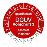 1000 Prüfplaketten für DGUV V3 Vorschrift 3-30mm - 2025-2030 - nachhaltig...