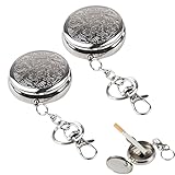 OUDQFCJ 2 Pcs Tragbar Tasche Aschenbecher, Mini Edelstahl Fahrzeug...