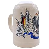 EVERSTYLE® Bierkrug Deutschland 0,5L Steinkrug Bierseidel – Geschenk...
