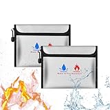 Feuerfeste Tasche Dokumententasche - 2 Set Kleine Feuerfeste Geldtasche 23...