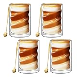 Latte Macchiato Gläser, 375ml 6er Set Doppelwandige Kaffeegläser...